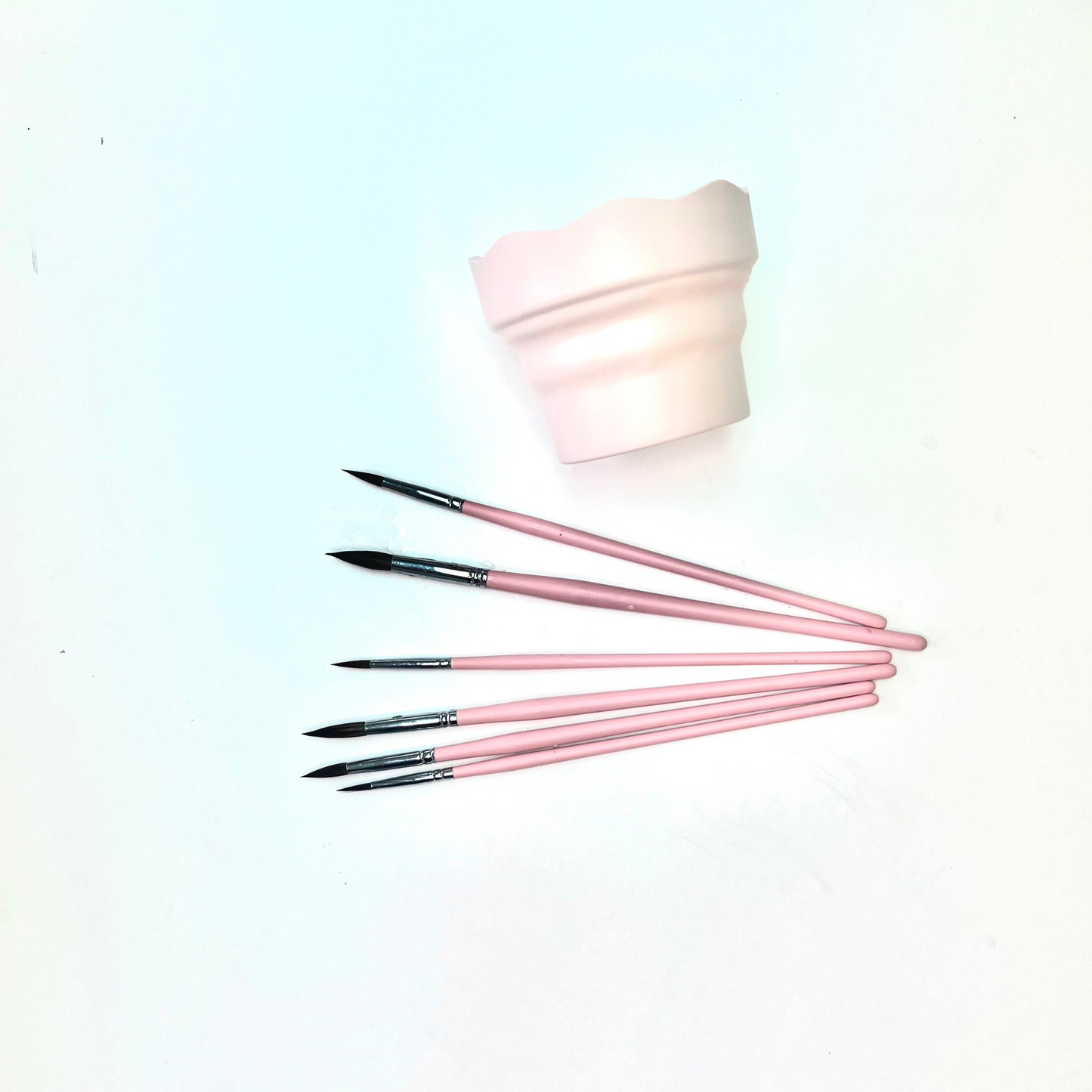 Set de 6 Pinceles Artísticos – Colores Rosado y Celeste 🎨