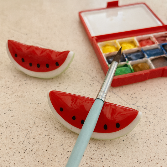 🍉 Reposapinceles Sandía – Soporte de Pincel de Cerámica