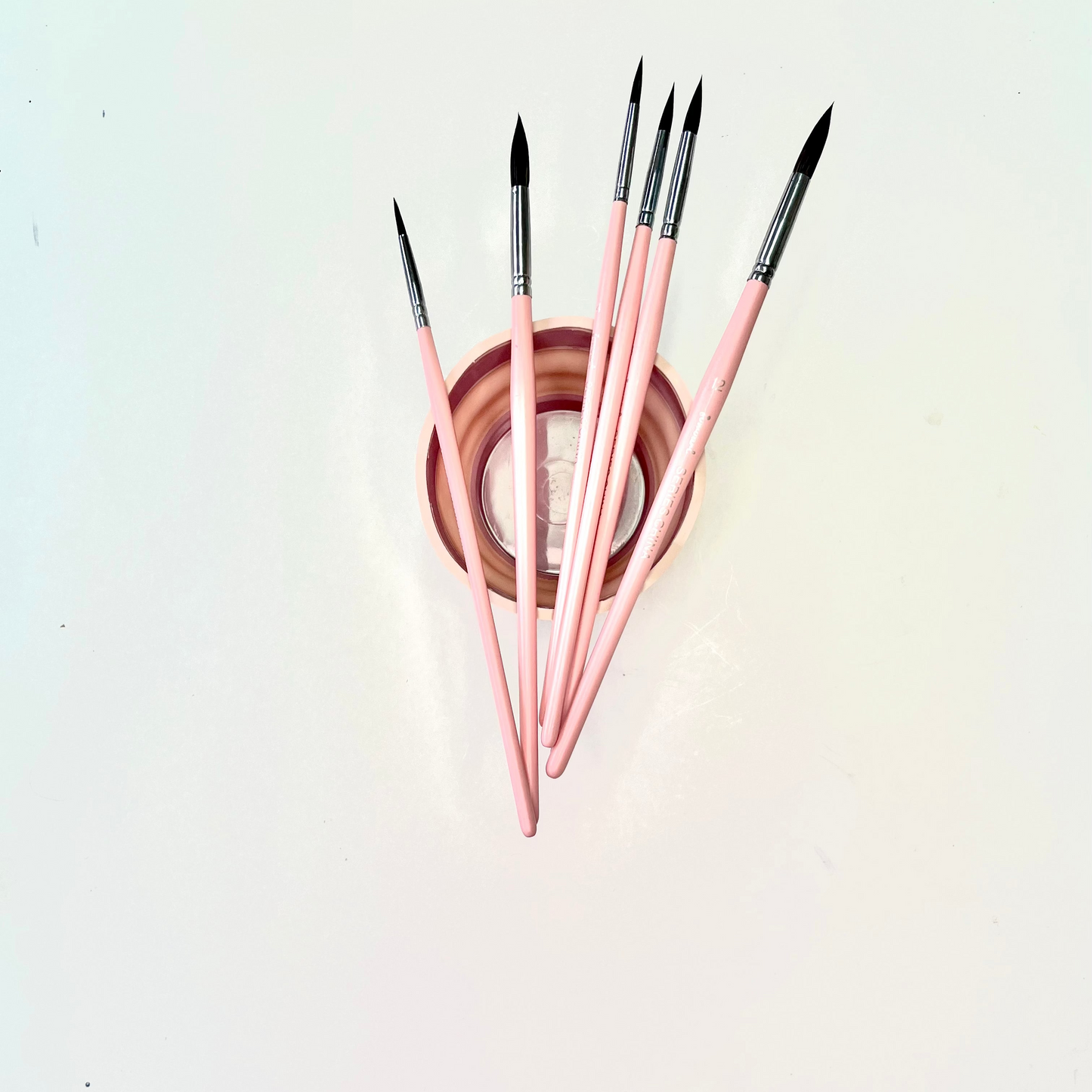 Set de 6 Pinceles Artísticos – Colores Rosado y Celeste 🎨