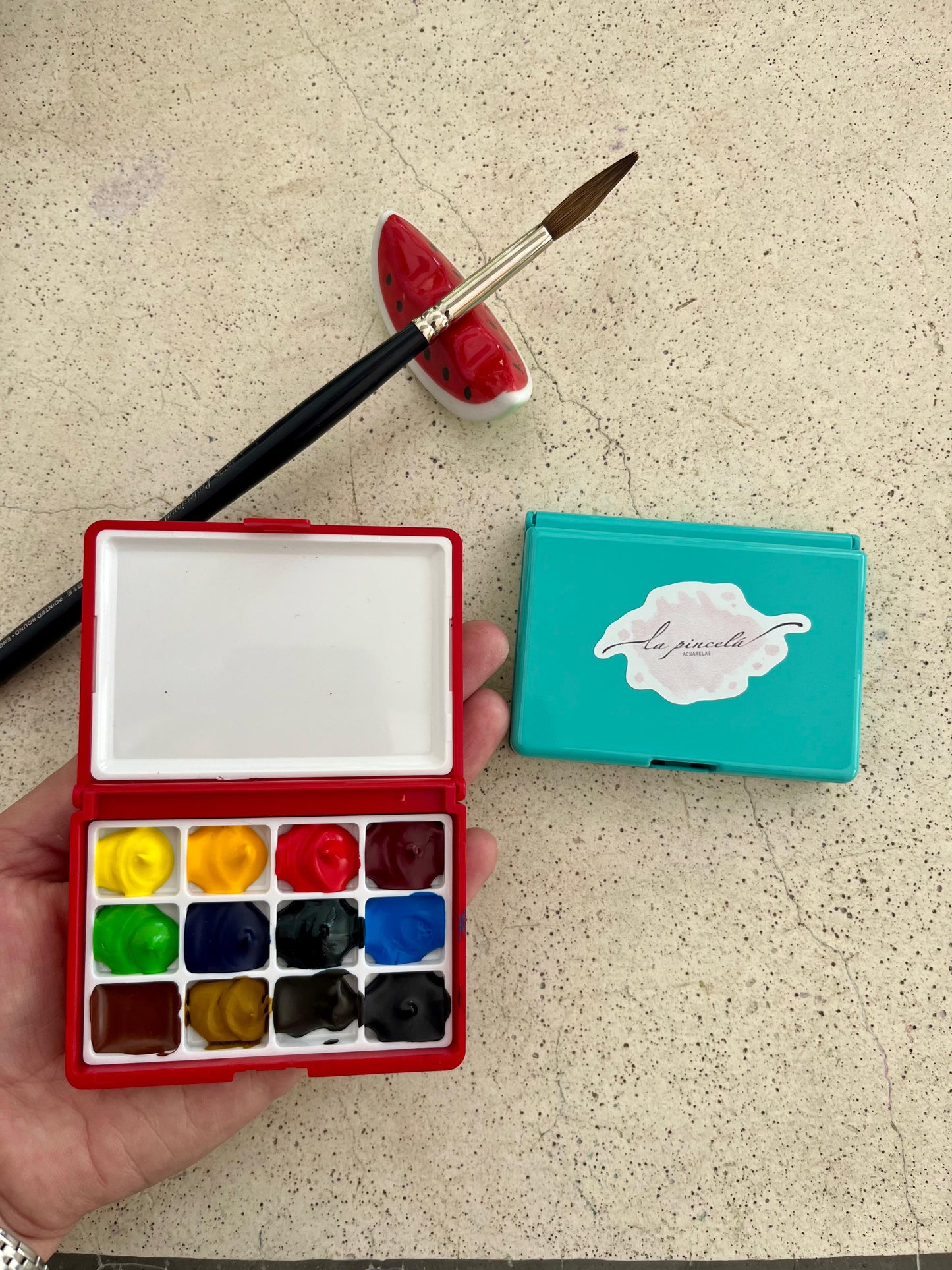 Paleta de Acuarelas Profesionales Holbein – 12 colores