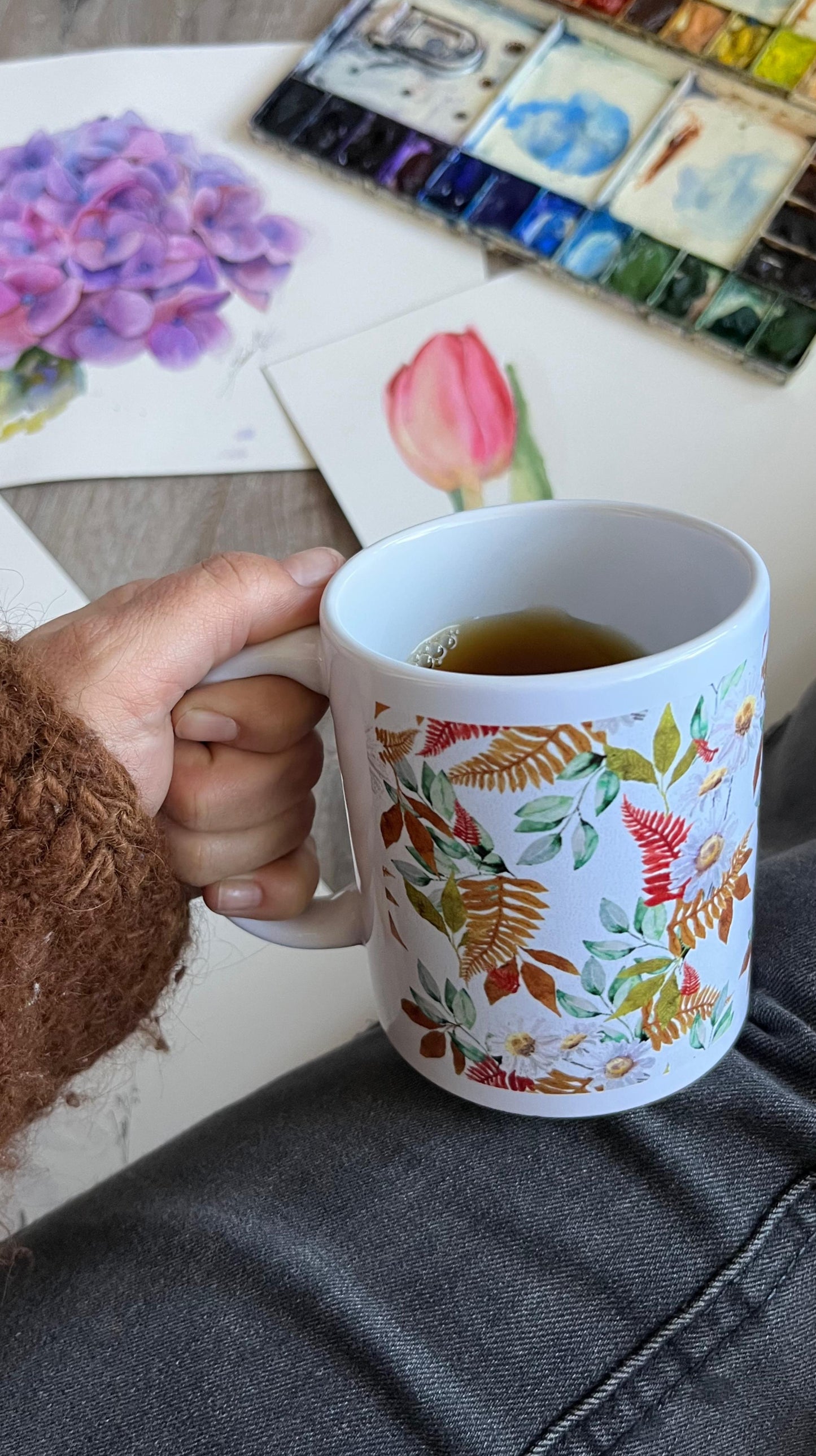 Taza margaritas - Fondo blanco